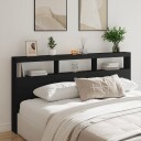  Hodegavl skap med LED svart 200x17x102 cm 8721012465336