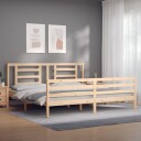 vidaXL Sengeramme med hodegavl 200x200 cm heltre