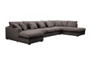 Rossita Lyx 6 seters venstrevendt U formet ekstra dyp sofa med divan og sjeselong i manchester   Brun