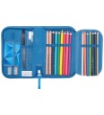 Beckmann Norway Single Section Pencil Case With Content Blue Lightning   Blue   ONE SIZE