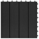 Terrassebord 11 stk WPC 30x30 cm 1 kvm svart