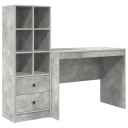  Skrivebord med lagring 2 pcs Betonggrå 100 x 50 x 76 cm