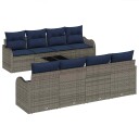 vidaXL Sofa sett 9 stk. 8-Antall seter Grå polyrotting