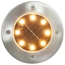 Soldrevet bakkelys 8 stk LED-lys - varm hvit