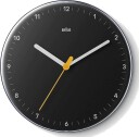 Braun Lydløst sort veggur m glassdeksel. Diameter 23cm.