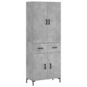  Highboard betonggrå 69,5x34x180 cm konstruert tre