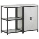  Kjøkkenoppbevaringssett med hylle 2 pcs Sølv 120 x 50 x 92 cm