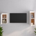 vidaXL TV-benker 2 stk hvit heltre furu