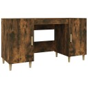  Skrivebord røkt eik 140x50x75 cm konstruert tre