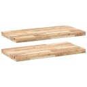Flytende hyller 2 stk 80x40x4 cm ubehandlet heltre akasie