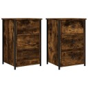 vidaXL Nattbord 2 stk røkt eik 40x36x60 cm konstruert tre