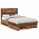  Sengestamme med skuff Gammelt tre 120 x 190 cm Konstruert tre