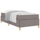  Boksfjær Seng med madrass Taupe og hvit 90 x 200 cm stoff