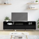  TV stativ Svart eik 150x30x44.5 cm Konstruert tre
