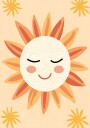 Smiling Sun Illustration Plakat Plakat / 100x150cm