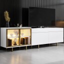 Seyring TV-benk 190 cm - Hvit og gull