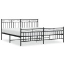 vidaXL Sengeramme i metall med hode- og fotgavl svart 183x213 cm 8721012210233