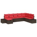 vidaXL Hagesofa Set 8 stk. Brun polyrotting