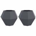 vidaXL Plantekassed 2 pcs Antrasitt 75 x 75 x 60 cm Stål