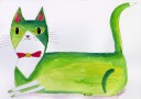 The green cat Poster Plakat / 70x100cm