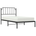 vidaXL Sengeramme i metall med hodegavl svart 100x200 cm 8721012211919