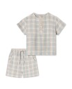 Fliink Cha Cha Shorts Sett Beige/Blå (104 / 4 år)