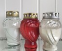 Gravlys rød hjerteformet i plast