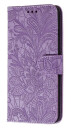 INCOVER Samsung Galaxy M11 Blomster Skinn Deksel Med Lommebok - Lilla
