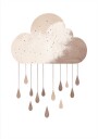 Minimalist Rainy Cloud Plakat Plakat / 21x30cm