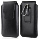 INCOVER Universal Lærveske for Mobil med Karabinkrok - Svart (Maks mobil: 170x 85 mm)