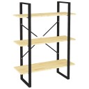 vidaXL Bokhylle 3 niv?er 80x30x105 cm heltre furu