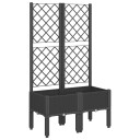 Plantekasse med espalier svart 80x40x142 cm PP
