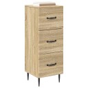 vidaXL Skuffeskap Sonoma eik 33 x 34,5 x 89,5 cm Konstruert tre