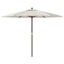 vidaXL Hageparasoll med trestang sand 299x240 cm