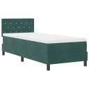  Boxspring Seng med Madrass Mørkegrønn 80x200 cm Fløyel