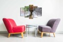 Lerretsbilde i 5 deler 82x50 cMaleri i fire deler med et tre som skifter mellom årstidene Grønn / Brun / Hvit