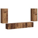  TV benksett 4 pcs Gammelt tre Konstruert tre