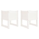 vidaXL Plantekasser 2 stk hvit 40x40x52,5 cm heltre furu