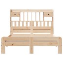  Seng med bokhylle uten madrass 150x200 cm heltre furu 8721158383181