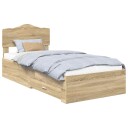  Sengestamme med skuff Sonoma eik 100 x 200 cm Konstruert tre