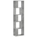  Bokhylle 5 etasjer betonggrå 45x23,5x162,5 cm konstruert tre