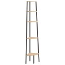 vidaXL Hj?rnehylle 5 etasjer lysebrun og svart 45,5x31,5x180 cm