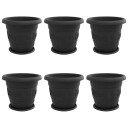 vidaXL Plantepotter 6 stk. Svart Ø 39 x 32 cm Plast