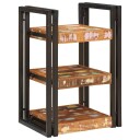  Nattbord 2 pcs Brunt og svart Massiv Rektivert Tre