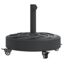  Parasollfot med hjul for Ø38 / 48 mm stenger 27 kg rund