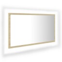 vidaXL LED Badespeil 80x8,5x37 cm sponplate sonoma eik