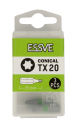 Essve TX20 25mm Koniske Bits 3-pakning for Maskintilbehør