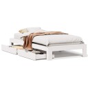  Sengeramme uten madrass hvit 90x190 cm heltre furu 8721158384607