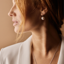 Blomdahl Natural Titanium  White Pearl Pendant