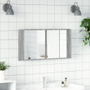  LED-speilskap til baderom grå sonoma 90x12x45 cm akryl